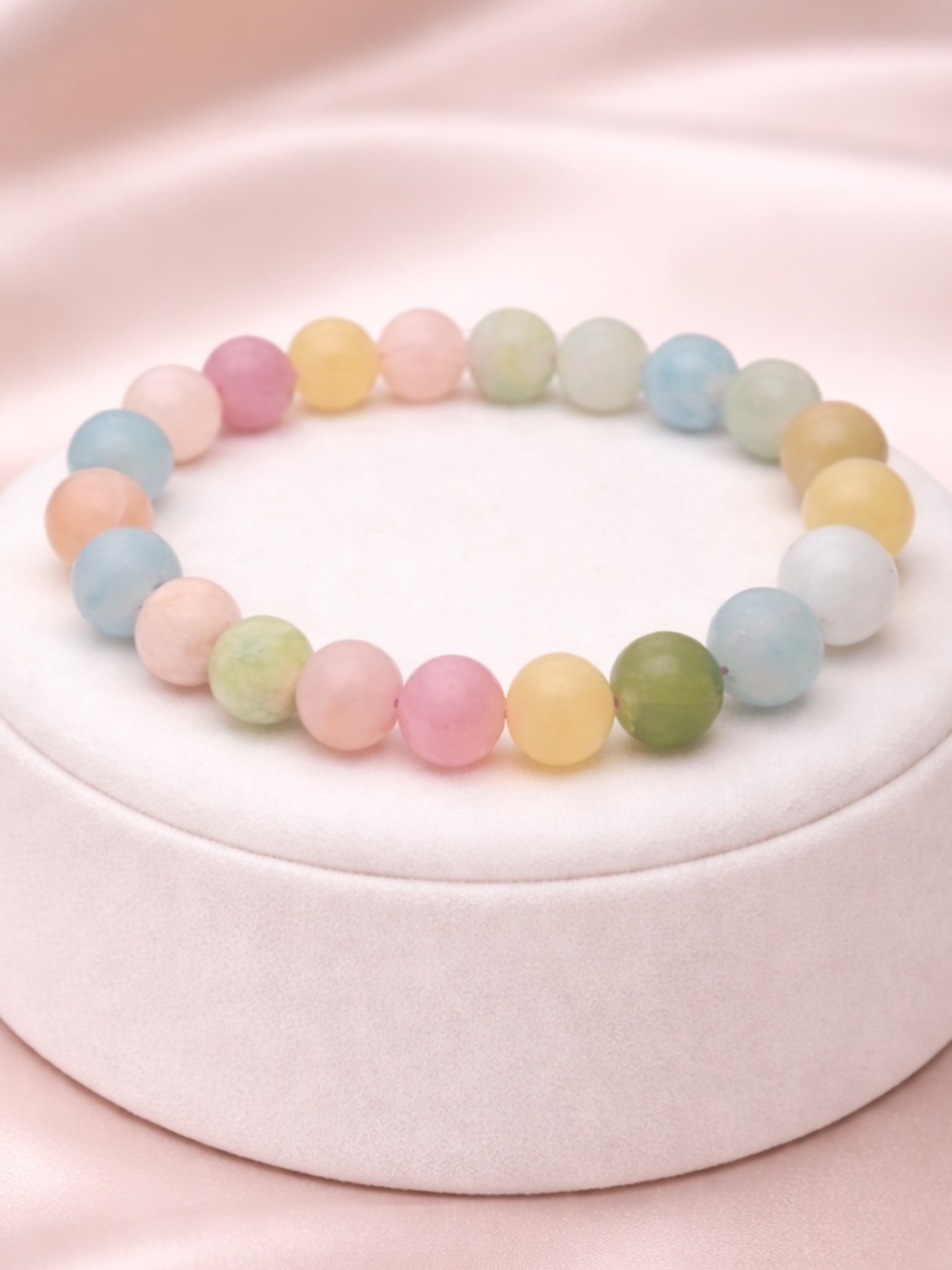 Morganite Beautiful Matte Stretch bracelet